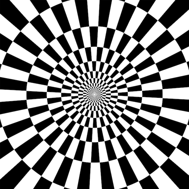 Ilusión óptica diseño en blanco y negro fondo abstracto