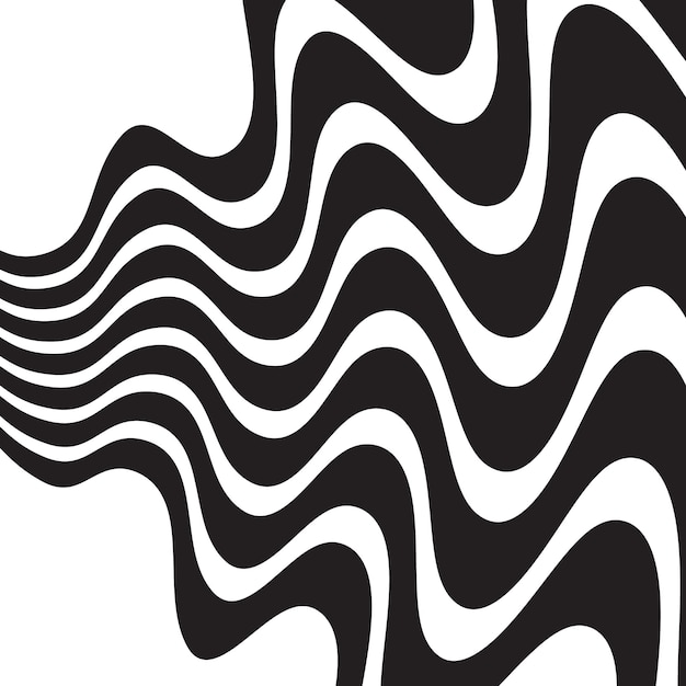 Ilusión óptica ondulada en blanco y negro