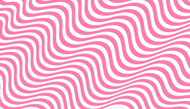 Ilusión óptica op art fondo ondulado con textura de rayas rosas y blancas