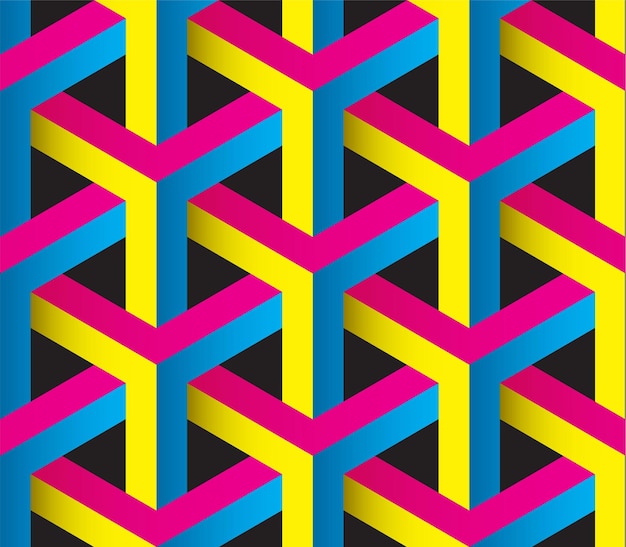 Ilusión óptica de patrones sin fisuras CMYK