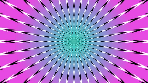 Ilusión óptica pulsátil brillante colorida. ilustración vectorial