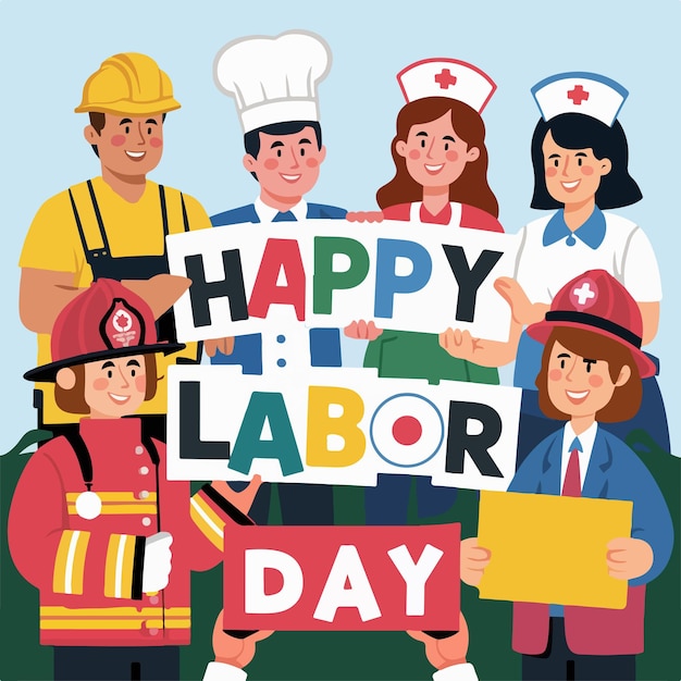 ilusión vectorial de fondo del día feliz del trabajo