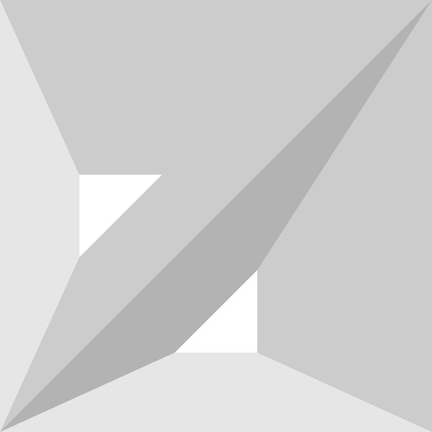 Ilusión vectorial plana tridimensional minimalista construida por formas triangulares para la intermediación moderna