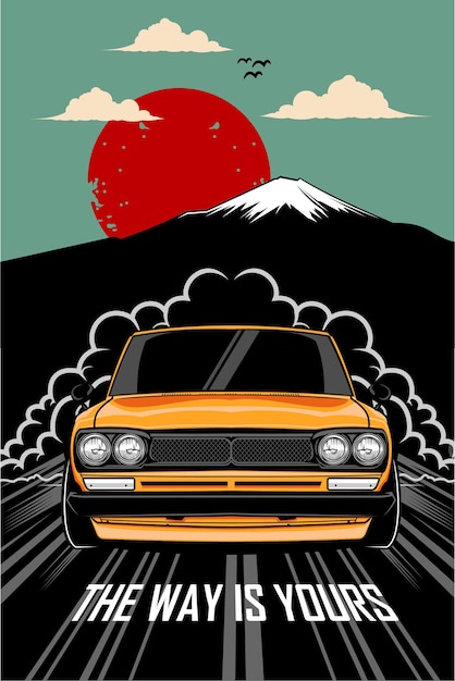 ILUSTRACIÓN DE CARTEL DE COCHE