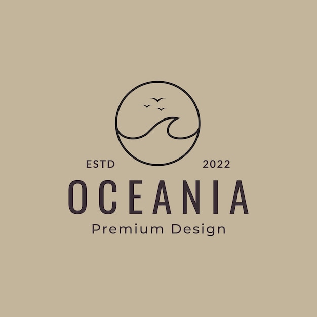 ILUSTRACIÓN DEL DISEÑO DEL LOGOTIPO DE LA LÍNEA DEL OCÉANO