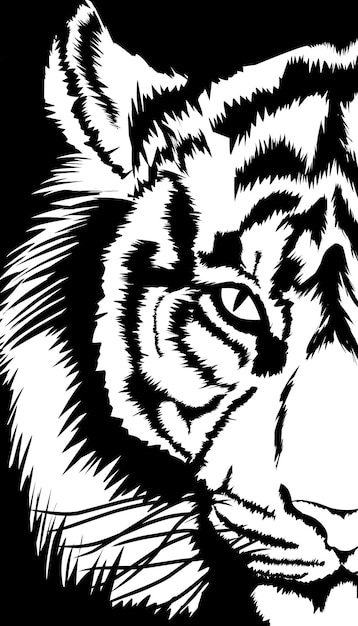 ILUSTRACIÓN DE TIGRE BLANCO DIBUJADO A MANO