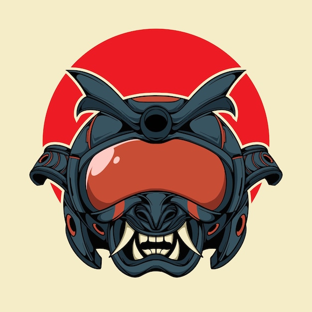 ILUSTRACIÓN DEL VECTOR DEL CASCO DE LA MÁSCARA ONI