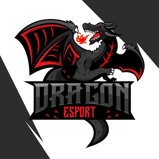 ILUSTRACIÓN VECTORIAL DEL LOGOTIPO DE LA MASCOTA DEL ESPORT DEL DRAGÓN OCCIDENTAL