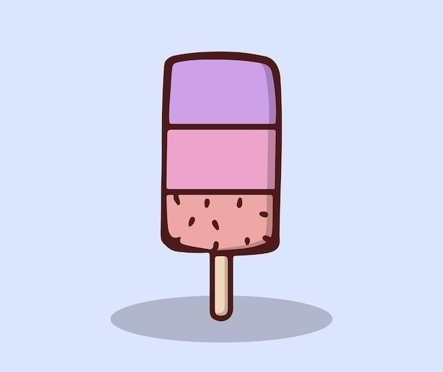 Vector ilustración de 3 sabores de helado.