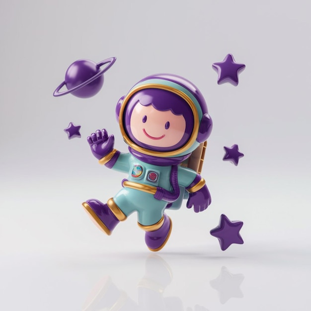 Vector ilustración en 3d de un astronauta