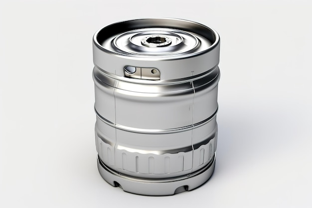 Vector ilustración 3d de barril de cerveza de metal aislado