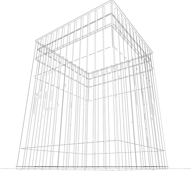 Ilustración 3D del concepto de construcción