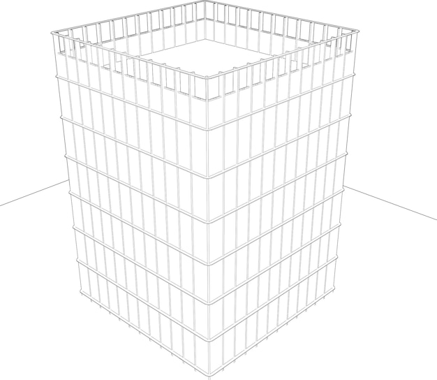Ilustración 3D del concepto de construcción