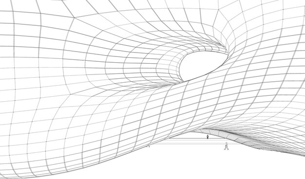 Ilustración 3D del concepto de construcción