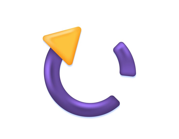 Vector ilustración 3d concepto de rotar recargar refrescar deshacer reproducir en bucle y repetir el icono