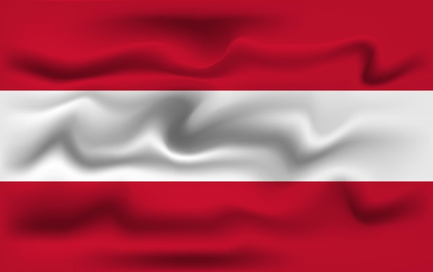 Vector ilustración 3d diseño de la bandera de austria