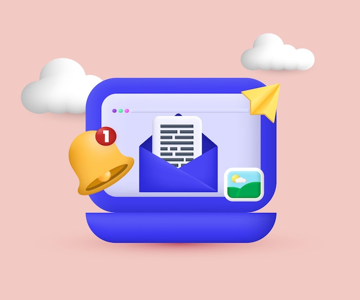 Vector ilustración 3d diseño vectorial realista de concepto de suscripción al boletín de noticias