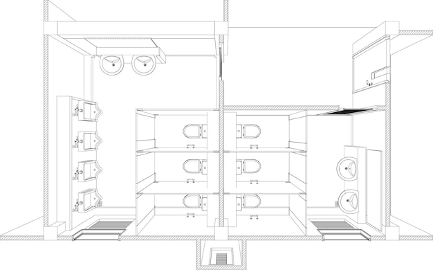 Vector ilustración en 3d de un edificio industrial