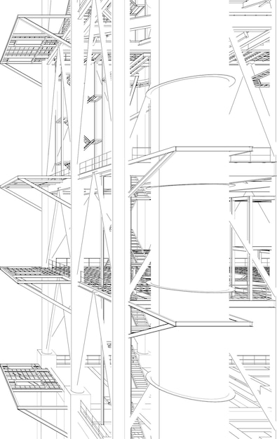 Ilustración 3D de edificio industrial