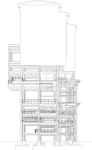 Ilustración 3D de edificios y construcciones