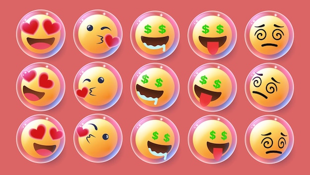 Ilustración en 3D de los emojis