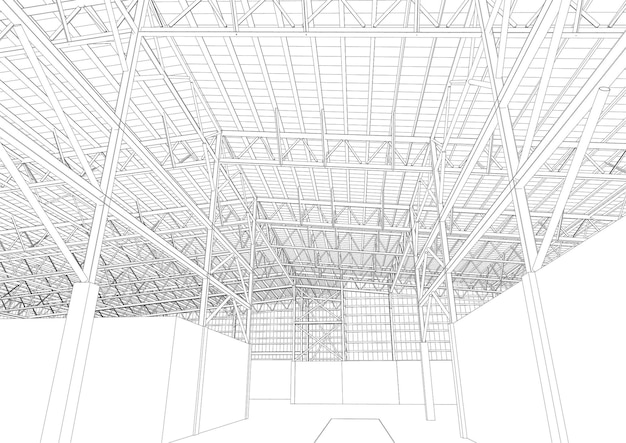 Ilustración en 3D de la estructura del edificio