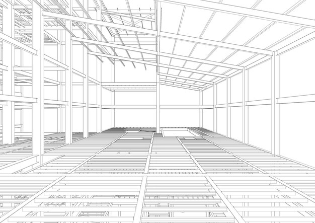 Ilustración en 3D de la estructura del edificio