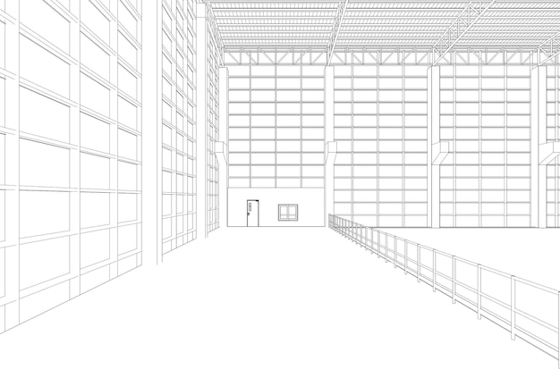 Ilustración en 3D de la estructura del edificio