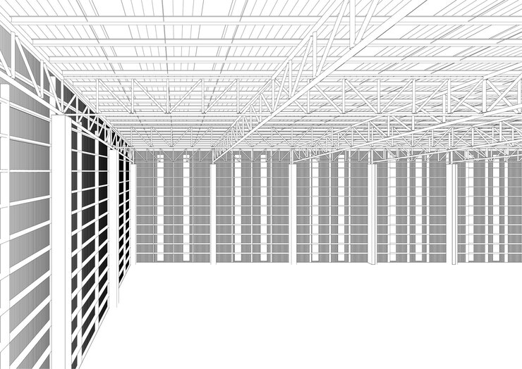 Vector ilustración en 3d de la estructura del edificio
