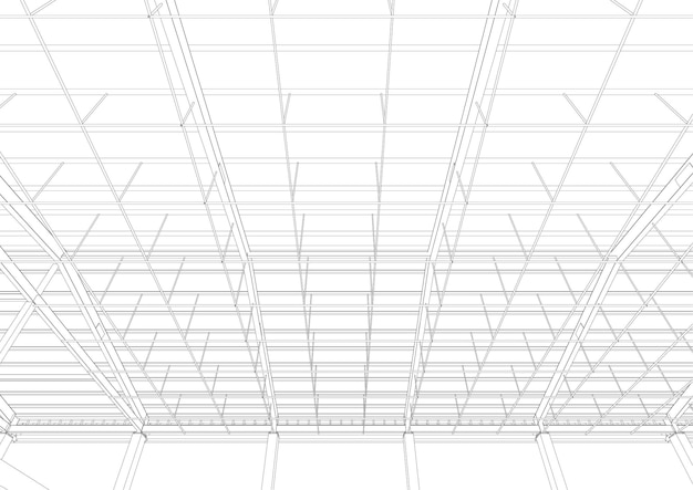 Vector ilustración 3d de la estructura del edificio