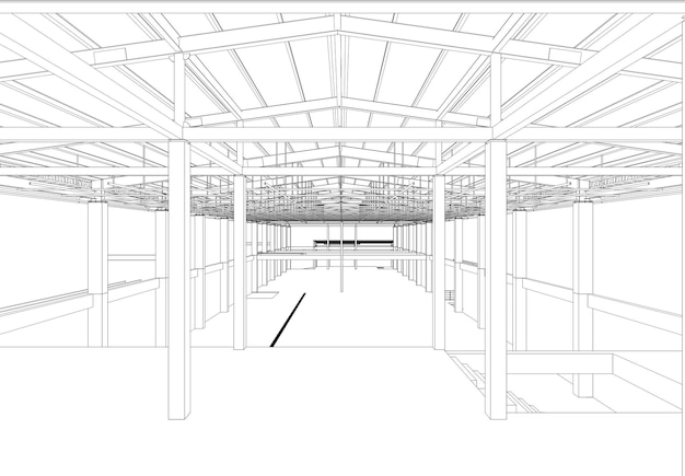 Ilustración 3D de la estructura del edificio