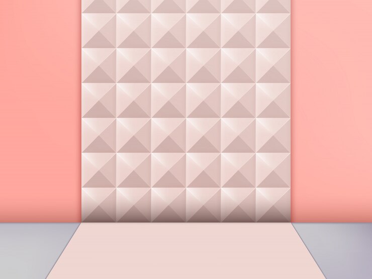Ilustración 3D Foto de estudio de moda Fondo de remache en colores pastel, rosa.