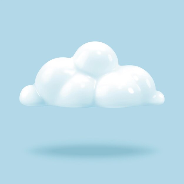 Ilustración 3d de nube blanca