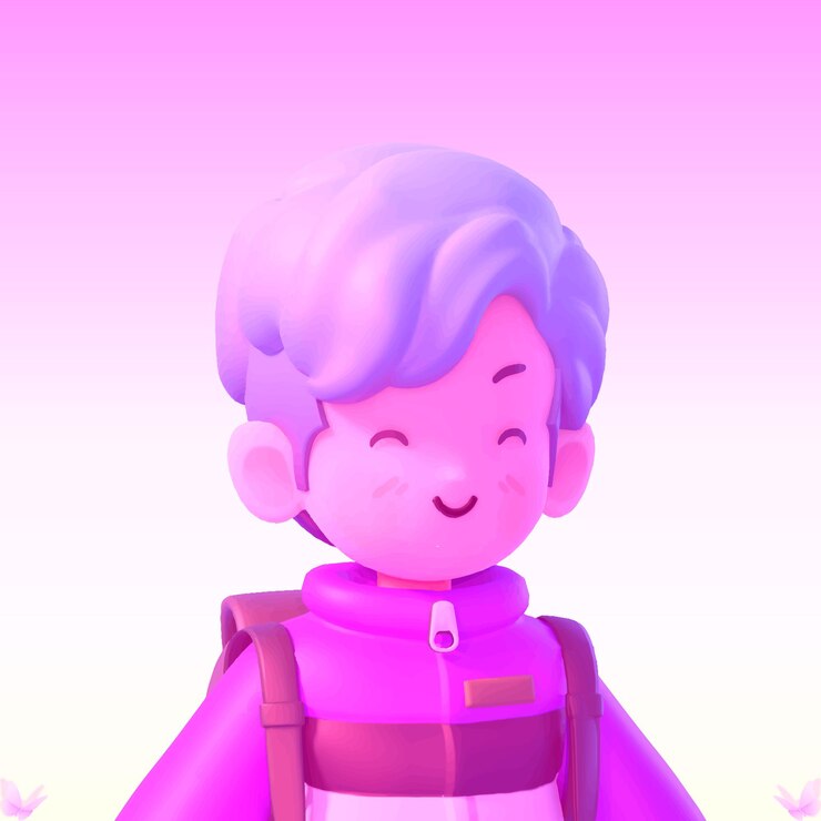 Vector ilustración 3d de personaje de dibujos animados de chico lindo