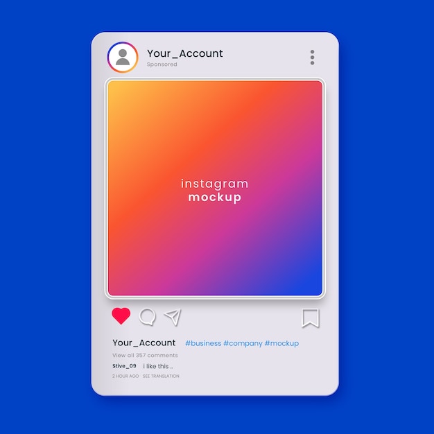 Vector ilustración 3d plantilla de publicación de instagram