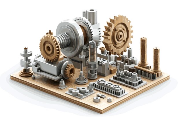 Ilustración 3D del proceso de desarrollo del proyecto de producto