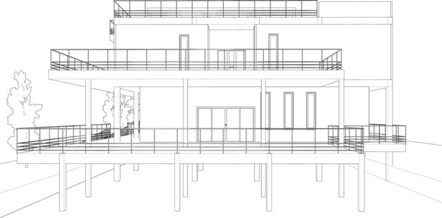 Ilustración en 3D del proyecto de construcción