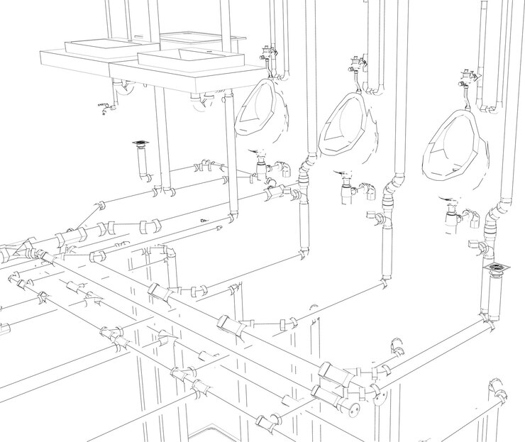 Vector ilustración 3d del proyecto de construcción