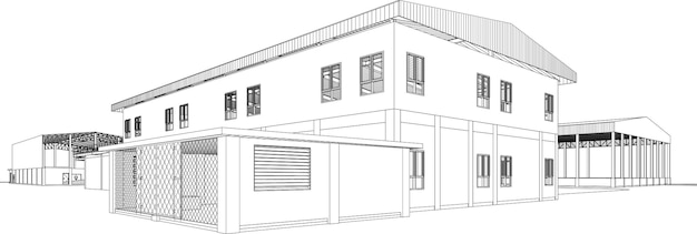 Ilustración en 3D del proyecto de construcción