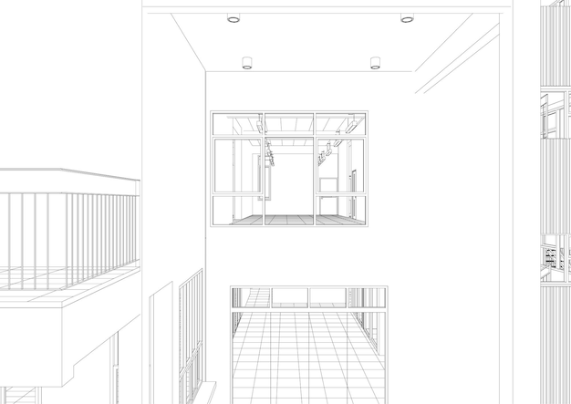 Ilustración en 3D del proyecto de construcción
