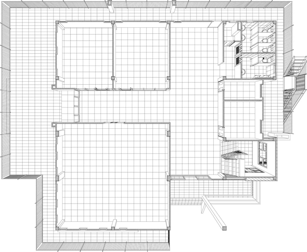 Vector ilustración 3d del proyecto de construcción