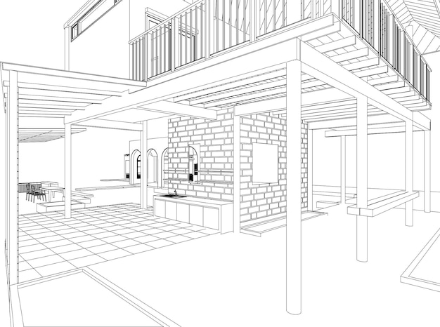 Ilustración en 3D del proyecto de construcción