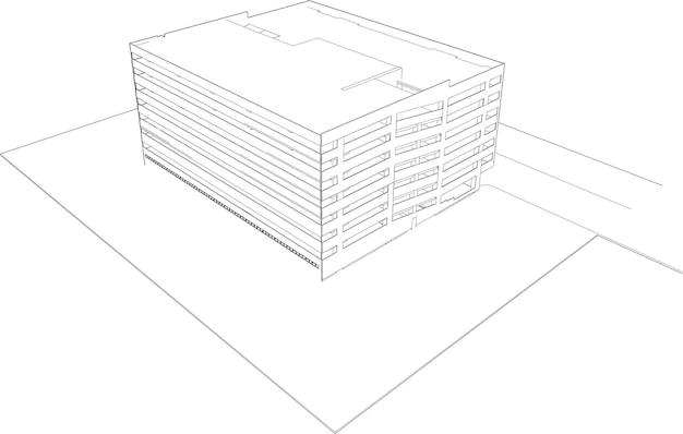 Ilustración 3d del proyecto de construcción