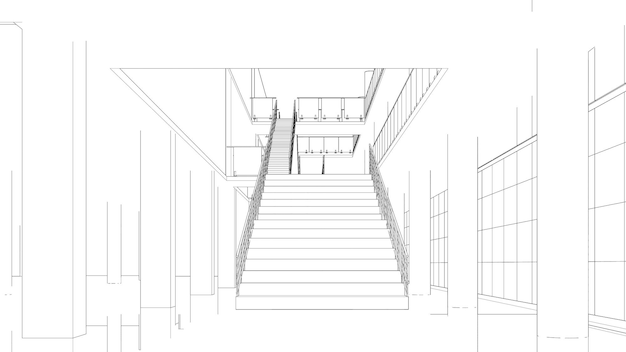 Ilustración en 3D del proyecto de construcción