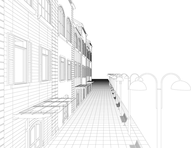 Ilustración en 3D del proyecto de construcción