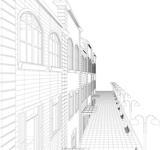 Ilustración en 3D del proyecto de construcción