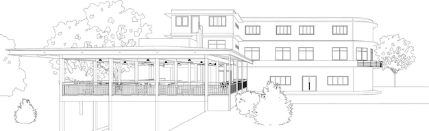 Ilustración en 3D del proyecto de construcción