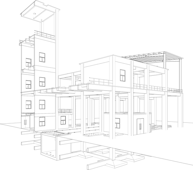 Ilustración 3D de un proyecto industrial