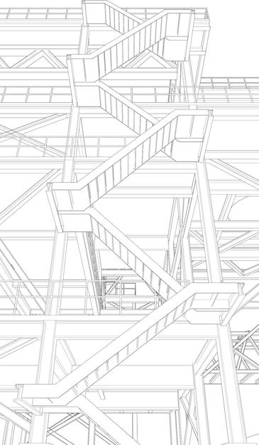 Ilustración 3D de un proyecto industrial
