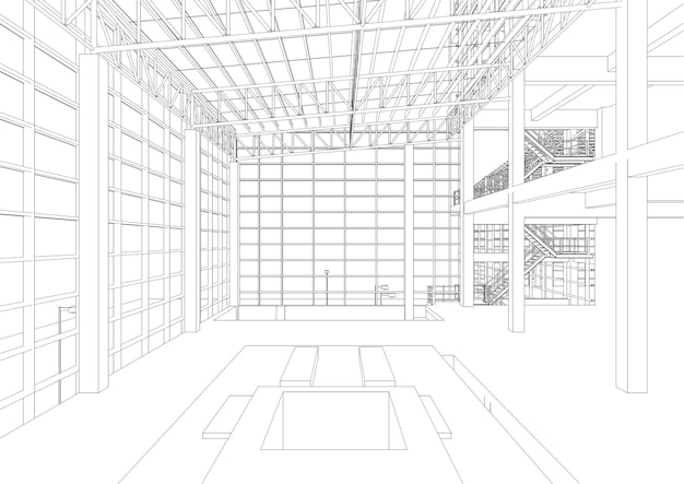 Ilustración 3D de un proyecto industrial